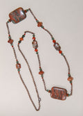Green Poppy Jasper Swarovski Crystal Copper Necklace