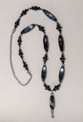 Black Onyx Swarovski Crystal Pendant Necklace