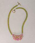 Freshwater Pearl Enamel Brooch Statement Necklace