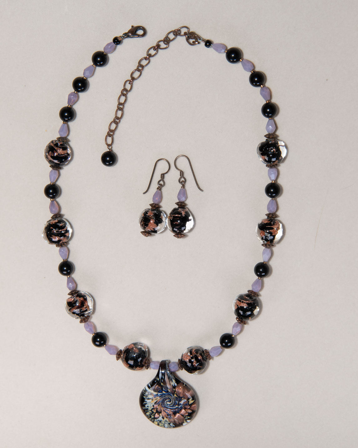 Murano Glass Antique Copper Necklace