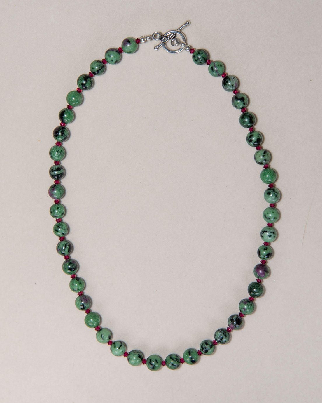 Green Ruby Zoite Swarovski Crystal Sterling Silver Necklace