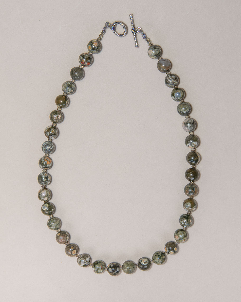 Rhyolite Gray Swarovski Crystal Sterling Silver Necklace