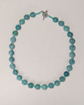 Green Crackle Agate Czech Crystal Sterling Silver Necklace