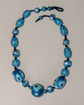 Blue White Polymer Clay Beaded Necklace