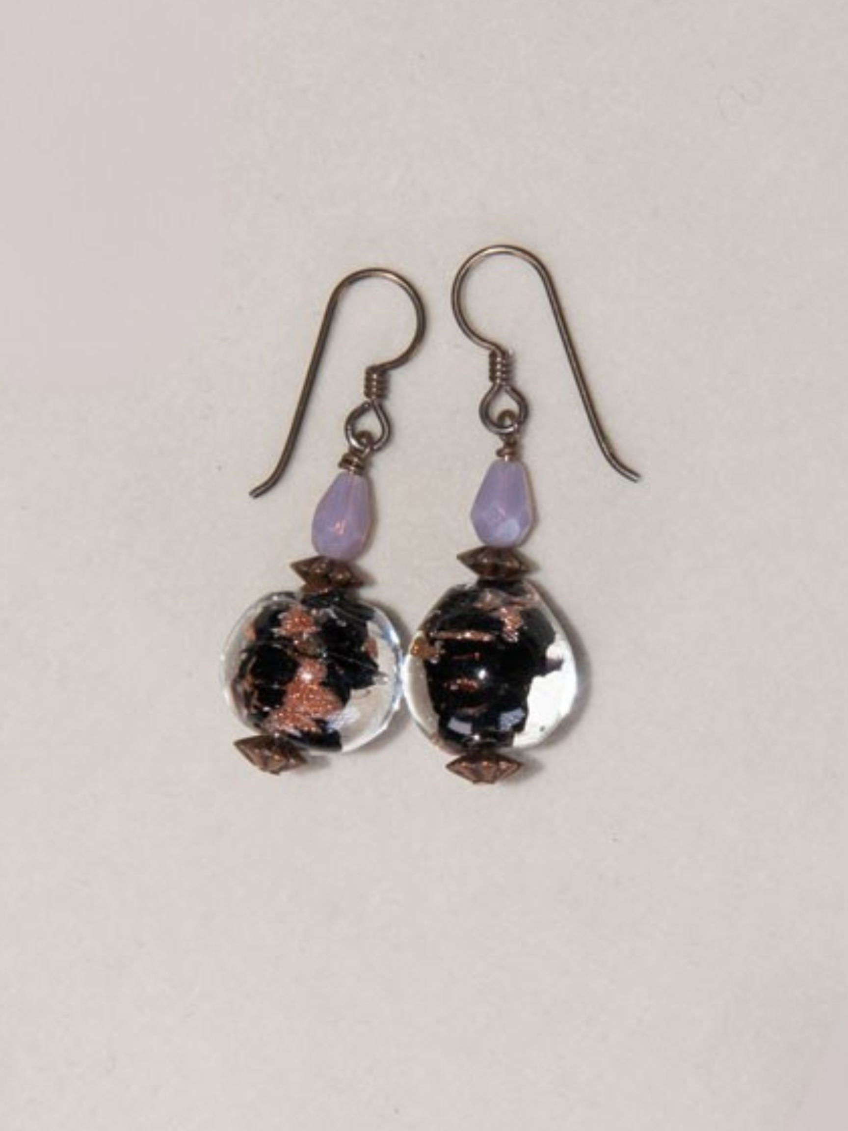 Murano Glass Antique Copper Matching Earrings