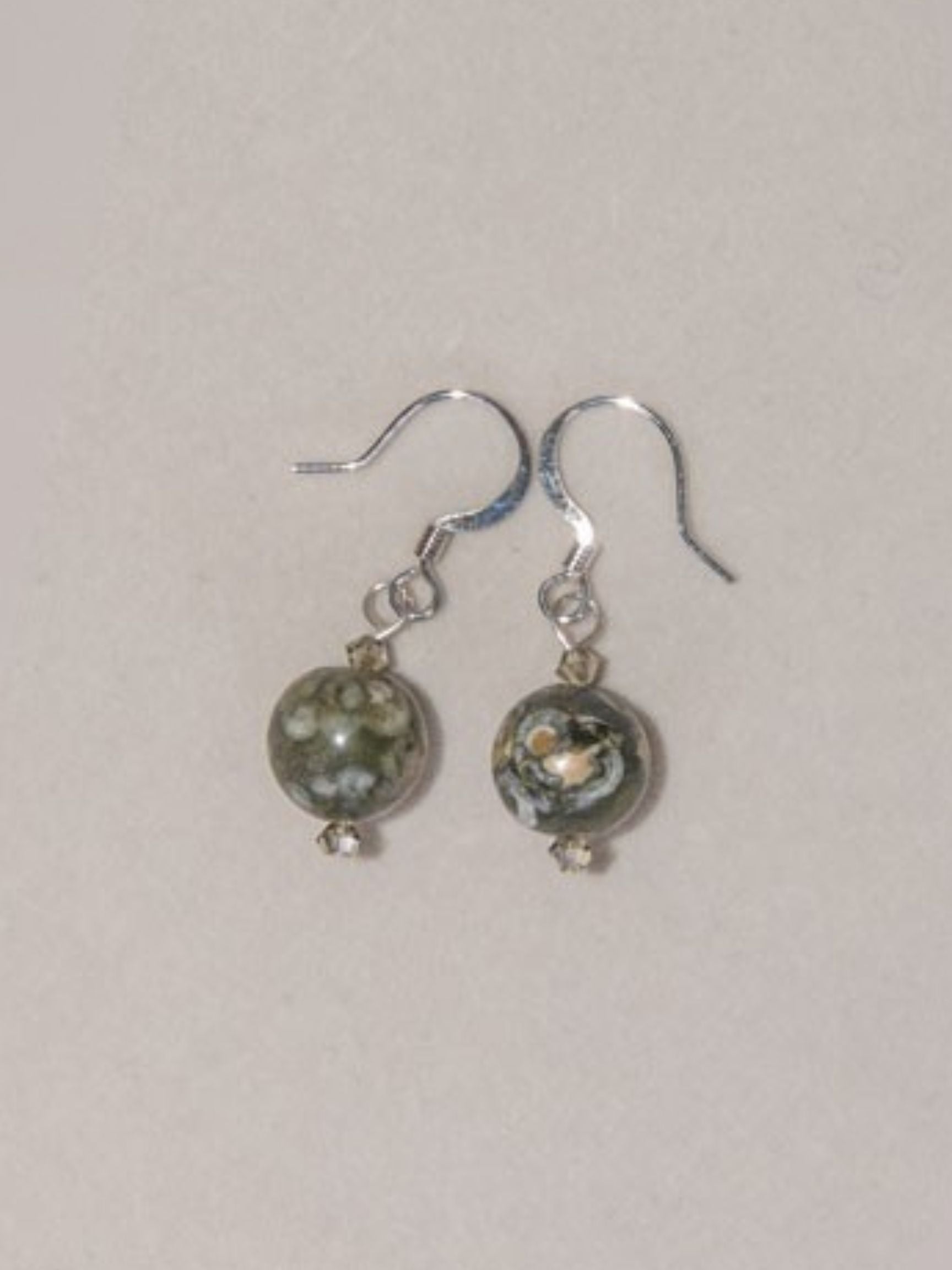 Rhyolite Gray Swarovski Crystal Sterling Silver Earrings